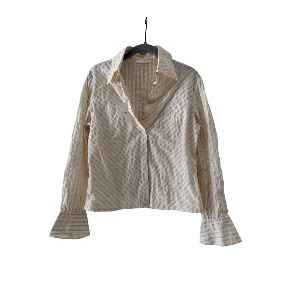 Moosaya Striped Button Down Shirt Large - Picture 2 of 8